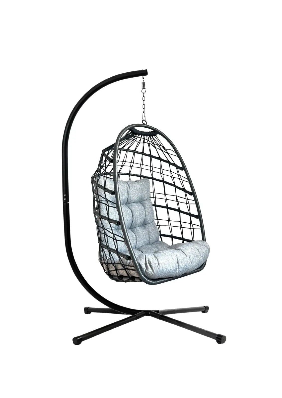 Skládací závěsné houpací křeslo Houseland Chloe černé