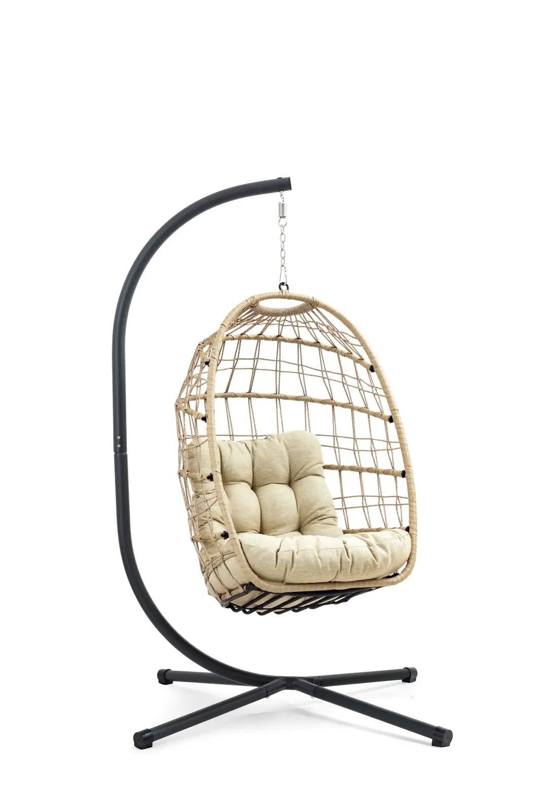 Skládací závěsné houpací křeslo Houseland Chloe pískové