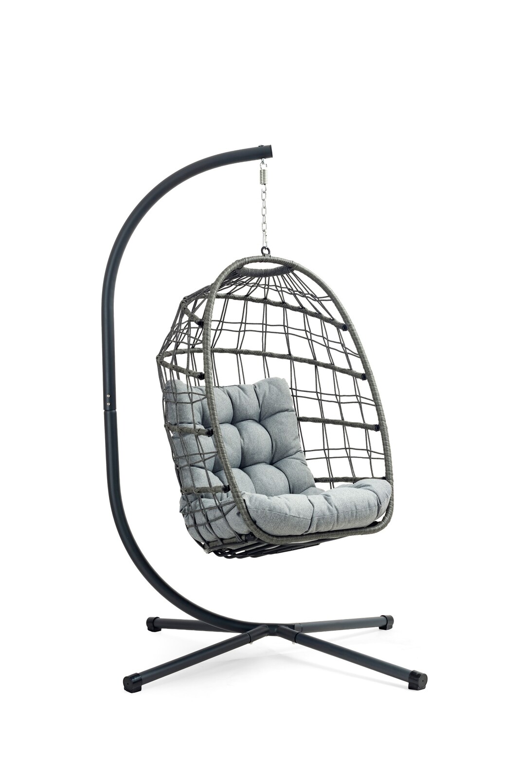 Skládací závěsné houpací křeslo Houseland Chloe šedé