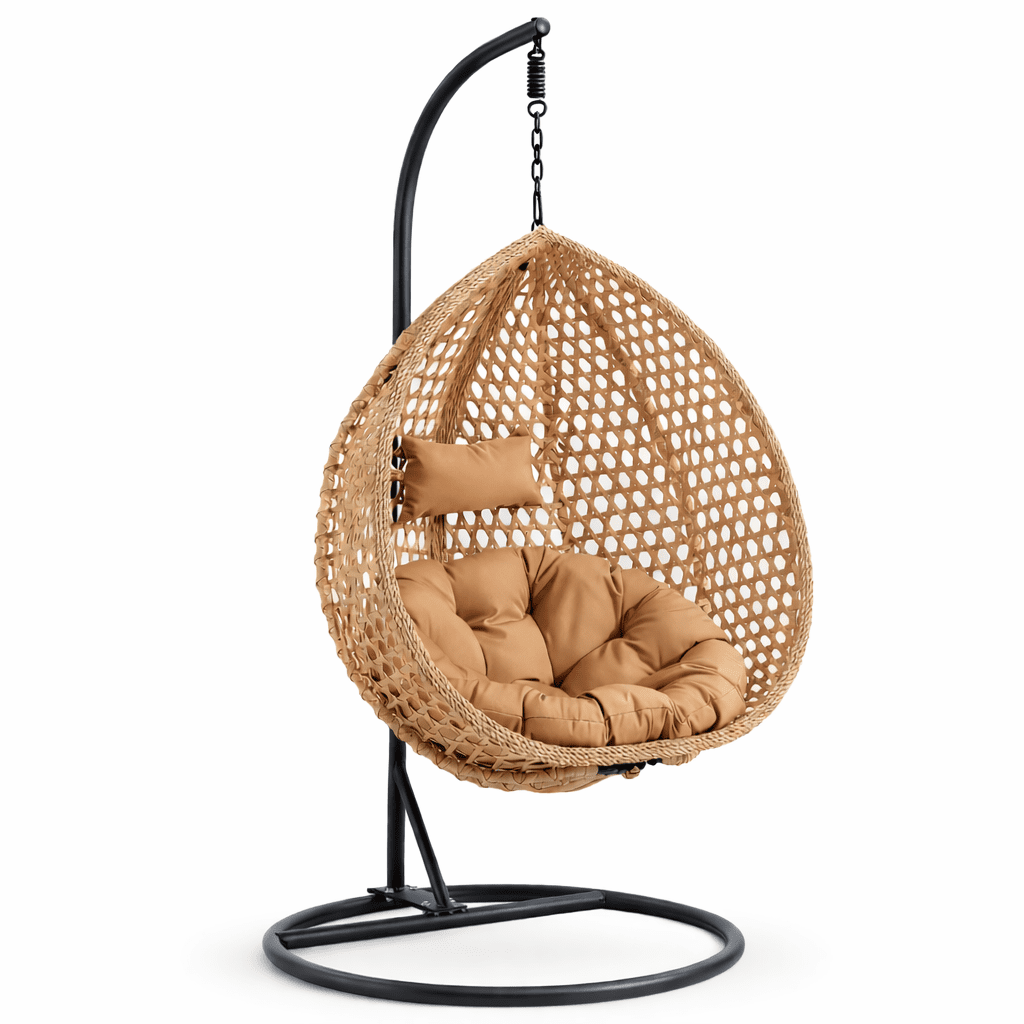 Skládací závěsné houpací křeslo Houseland Lisso XL světle hnědé