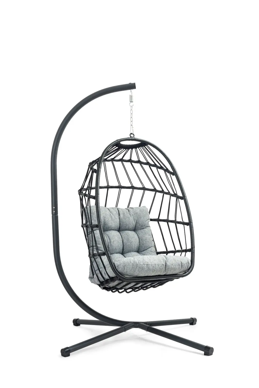 Skládací závěsné houpací křeslo Houseland Madives černé