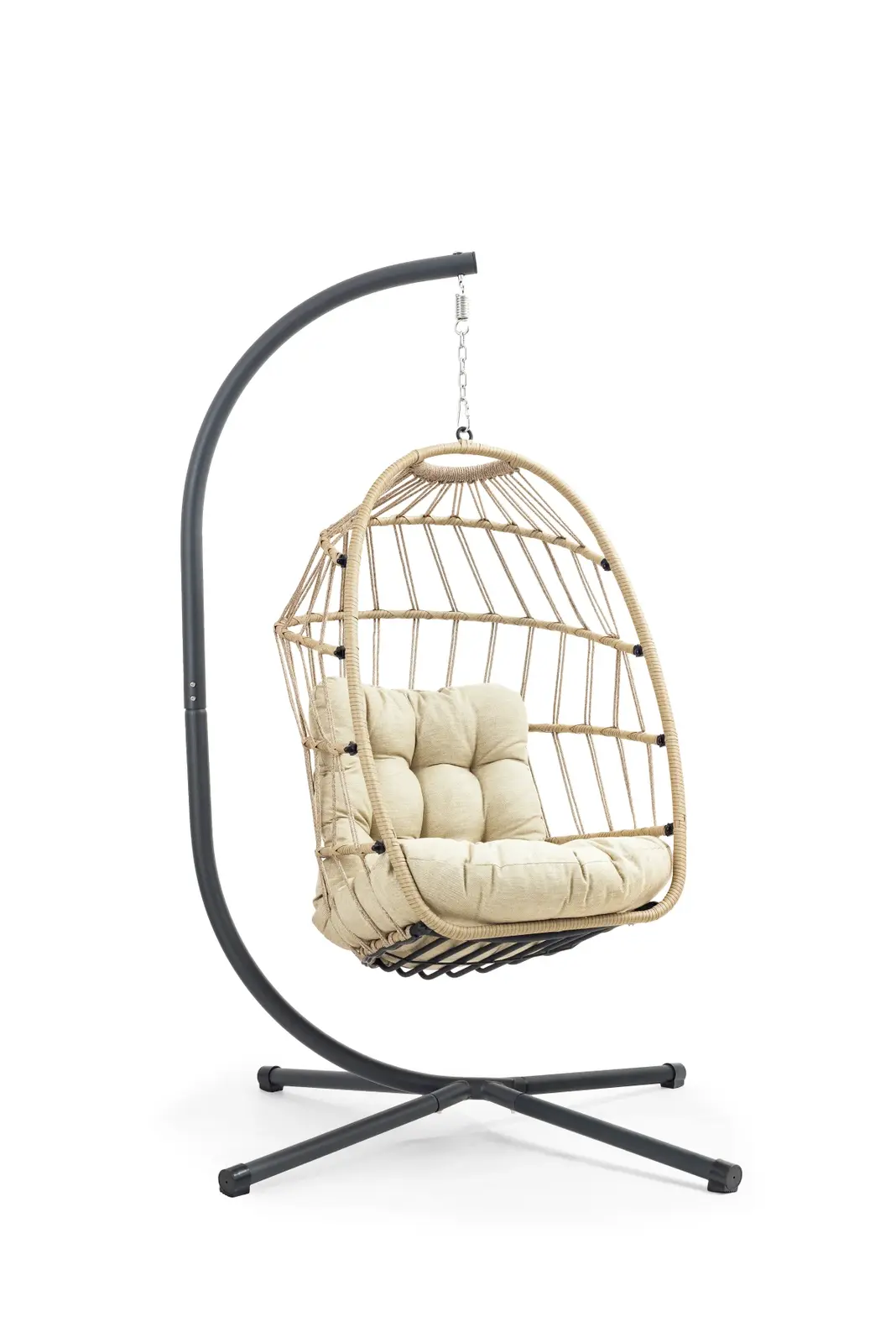 Skládací závěsné houpací křeslo Houseland Madives pískové