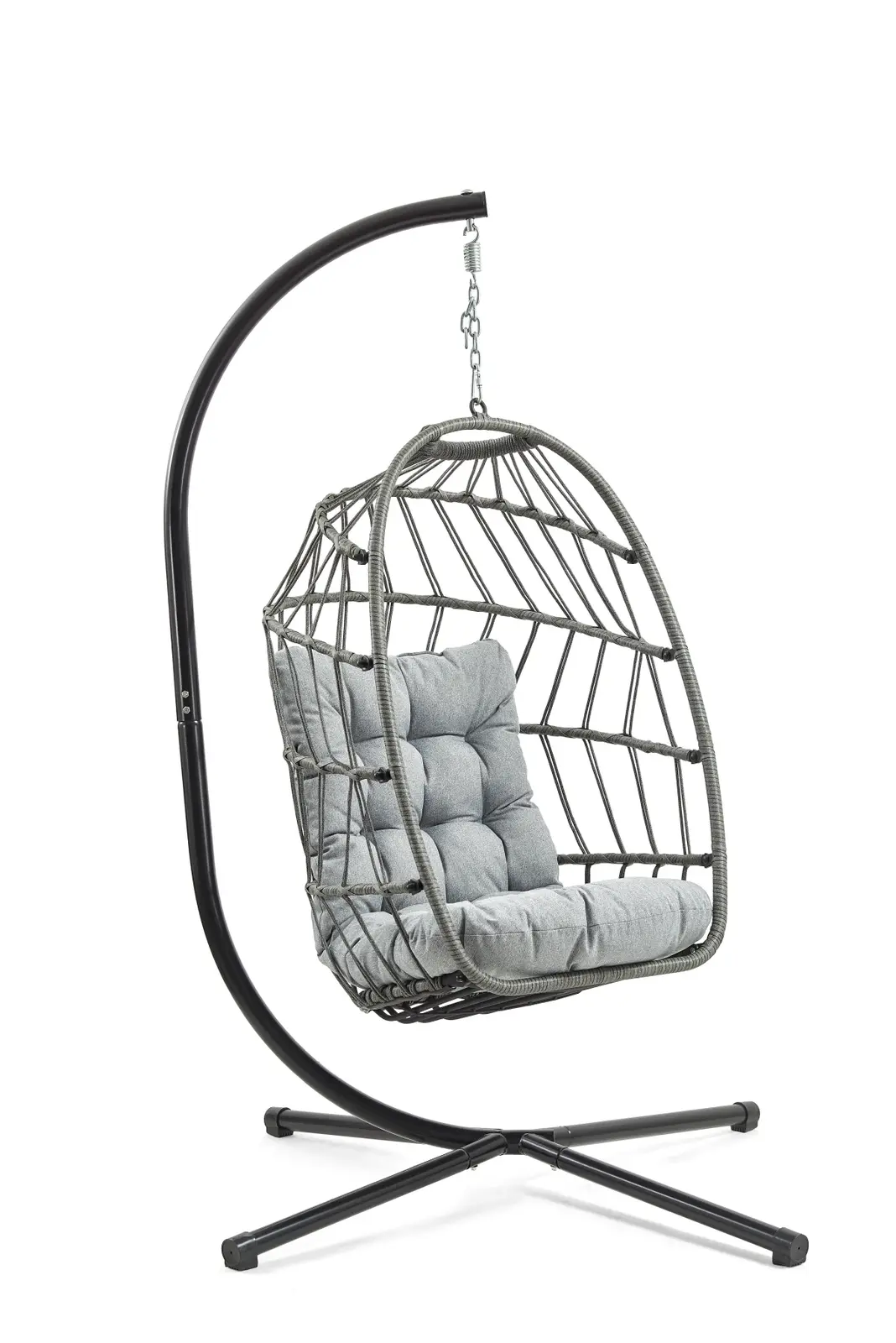 Skládací závěsné houpací křeslo Houseland Madives šedé