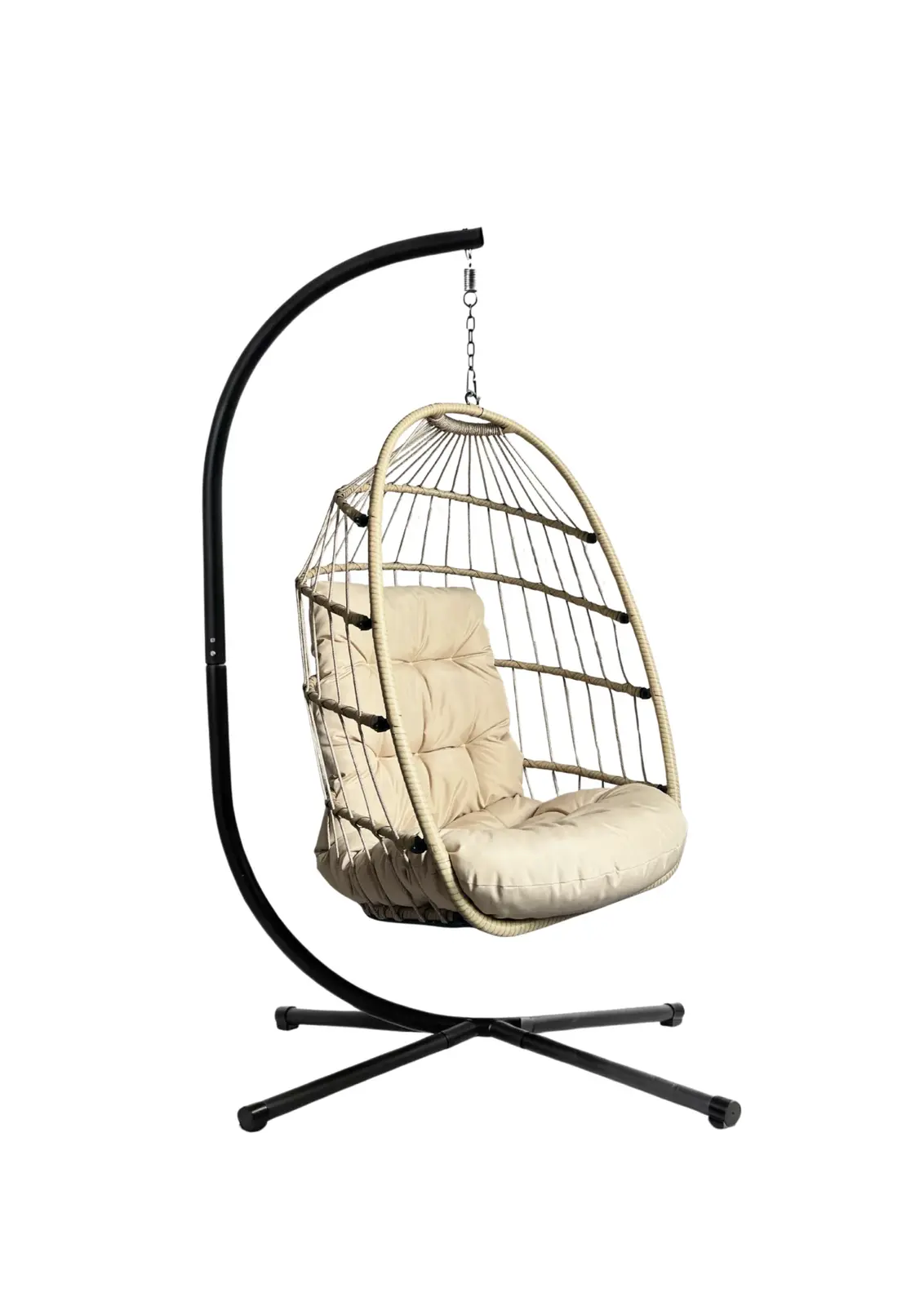 Skládací závěsné houpací křeslo Houseland Malta pískové