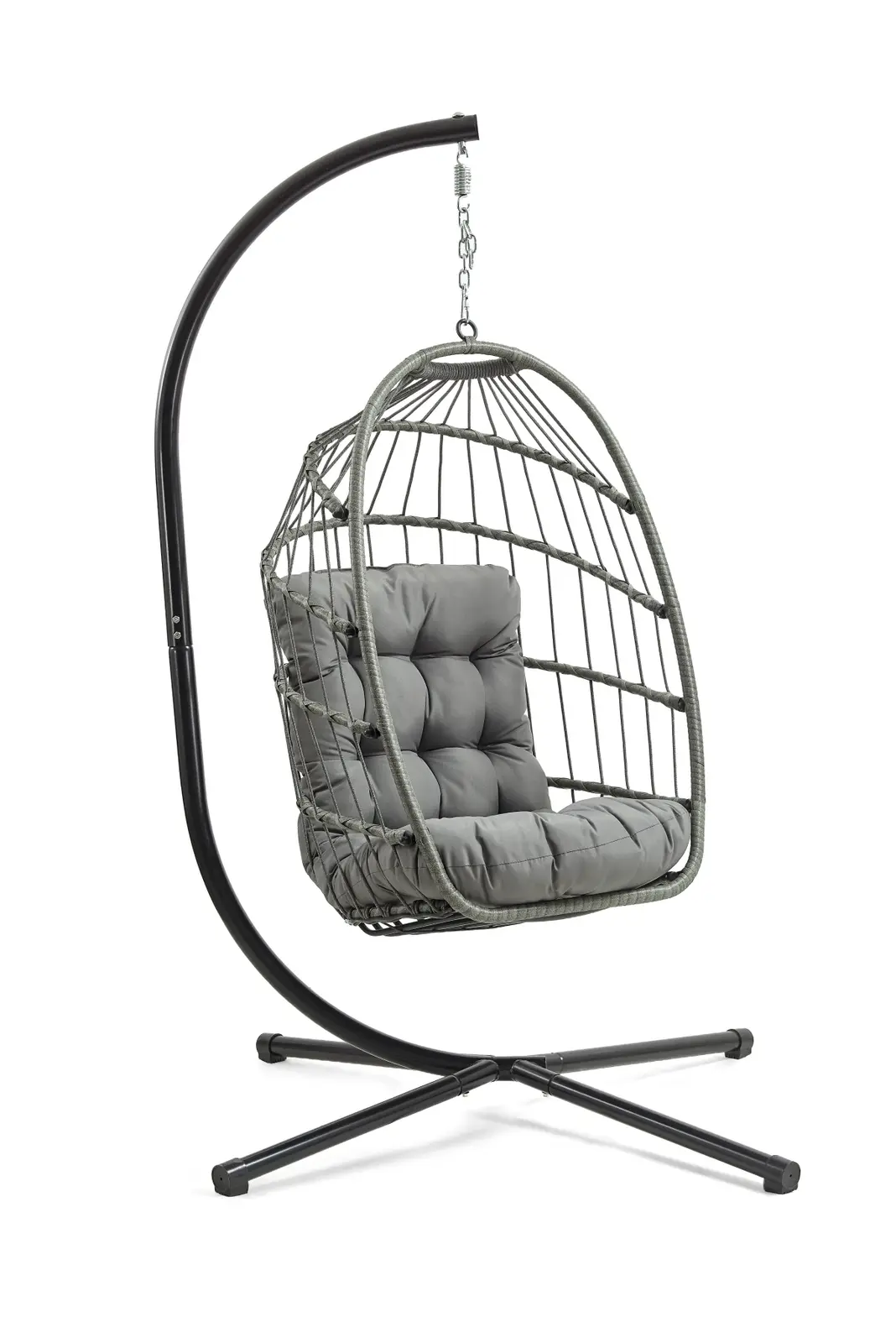 Skládací závěsné houpací křeslo Houseland Malta šedé