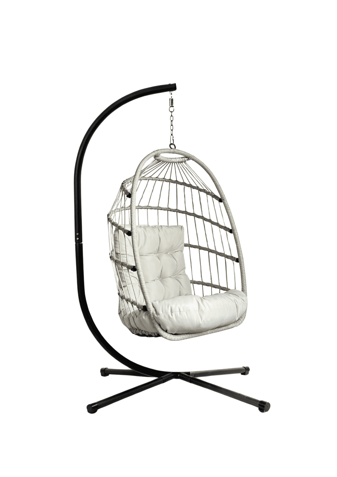 Skládací závěsné houpací křeslo Houseland Malta světle šedé