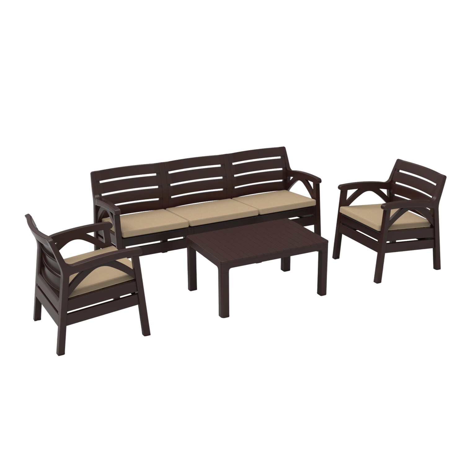 Zahradní sestava Santana L hnědá/béžová
