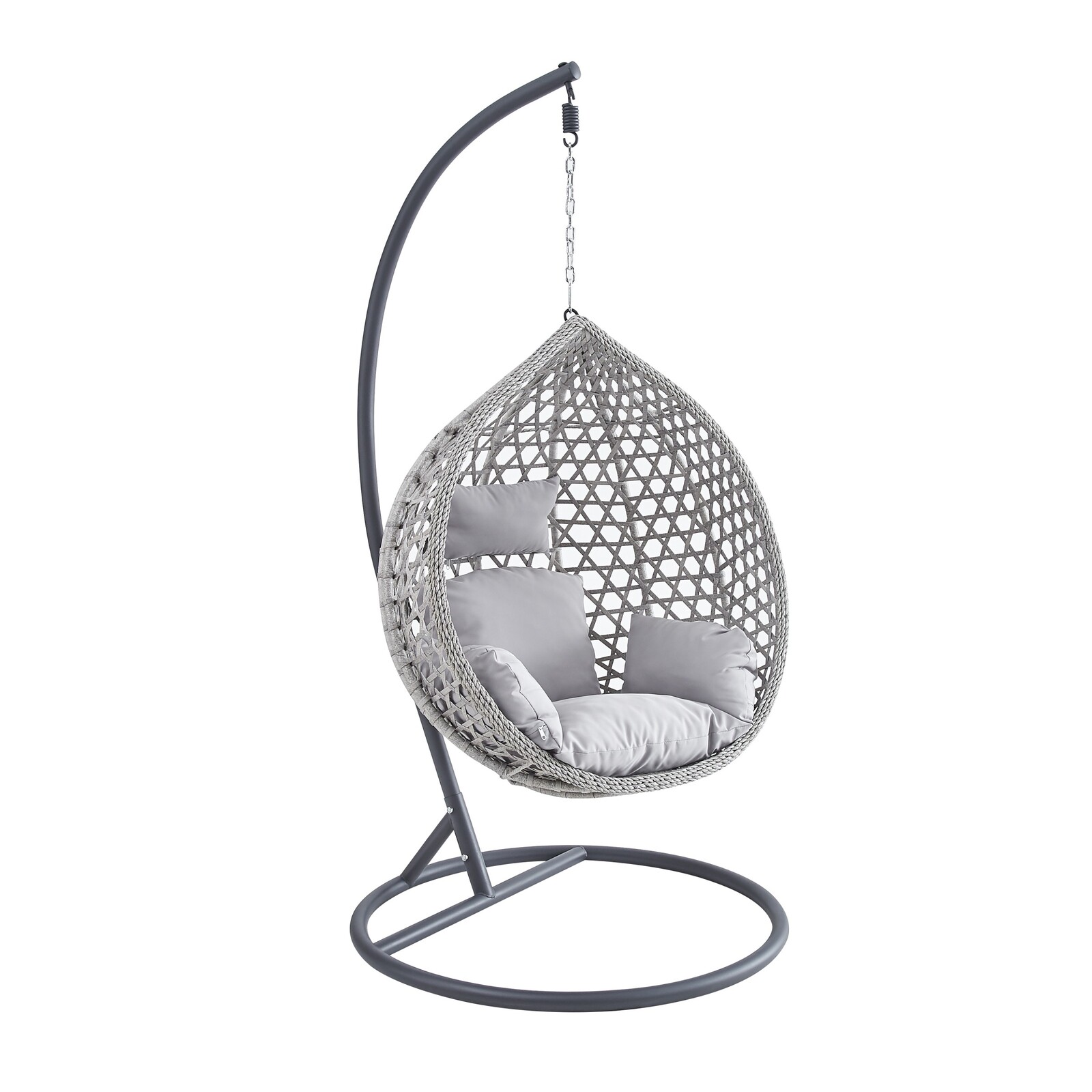 Závěsné houpací křeslo Houseland Imogen šedé S