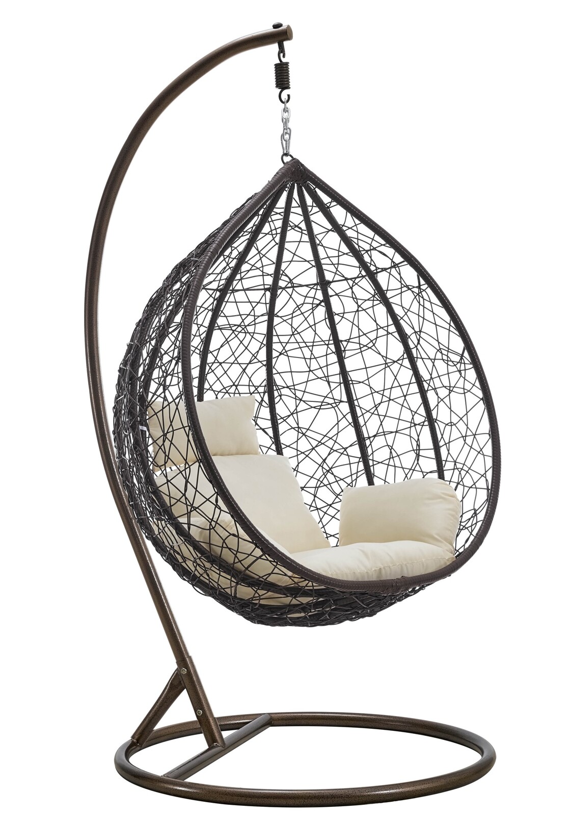 Závěsné houpací křeslo Houseland Mira L hnědé