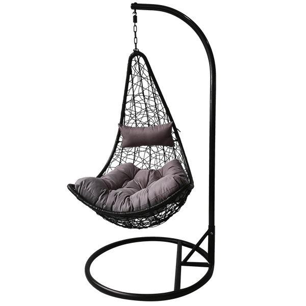 Závěsné křeslo Golarsk šedé/černé