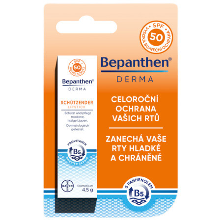 BEPANTHEN Derma protecting SPF 50 tyčinka s panthenolom a ochranným faktorom 4,5 g