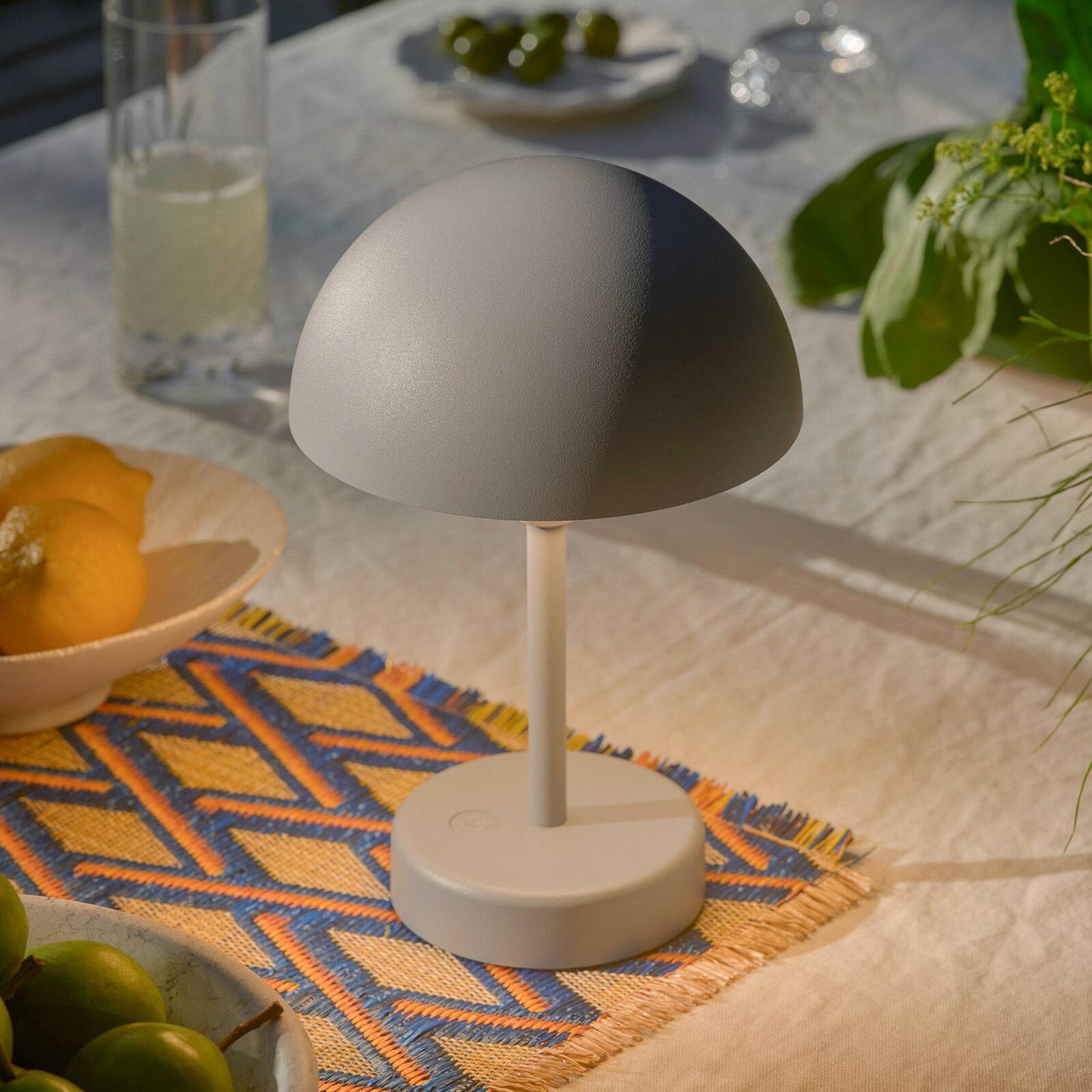 Stolová LED lampa na batérie Ellen To-Go, sivá, hliník