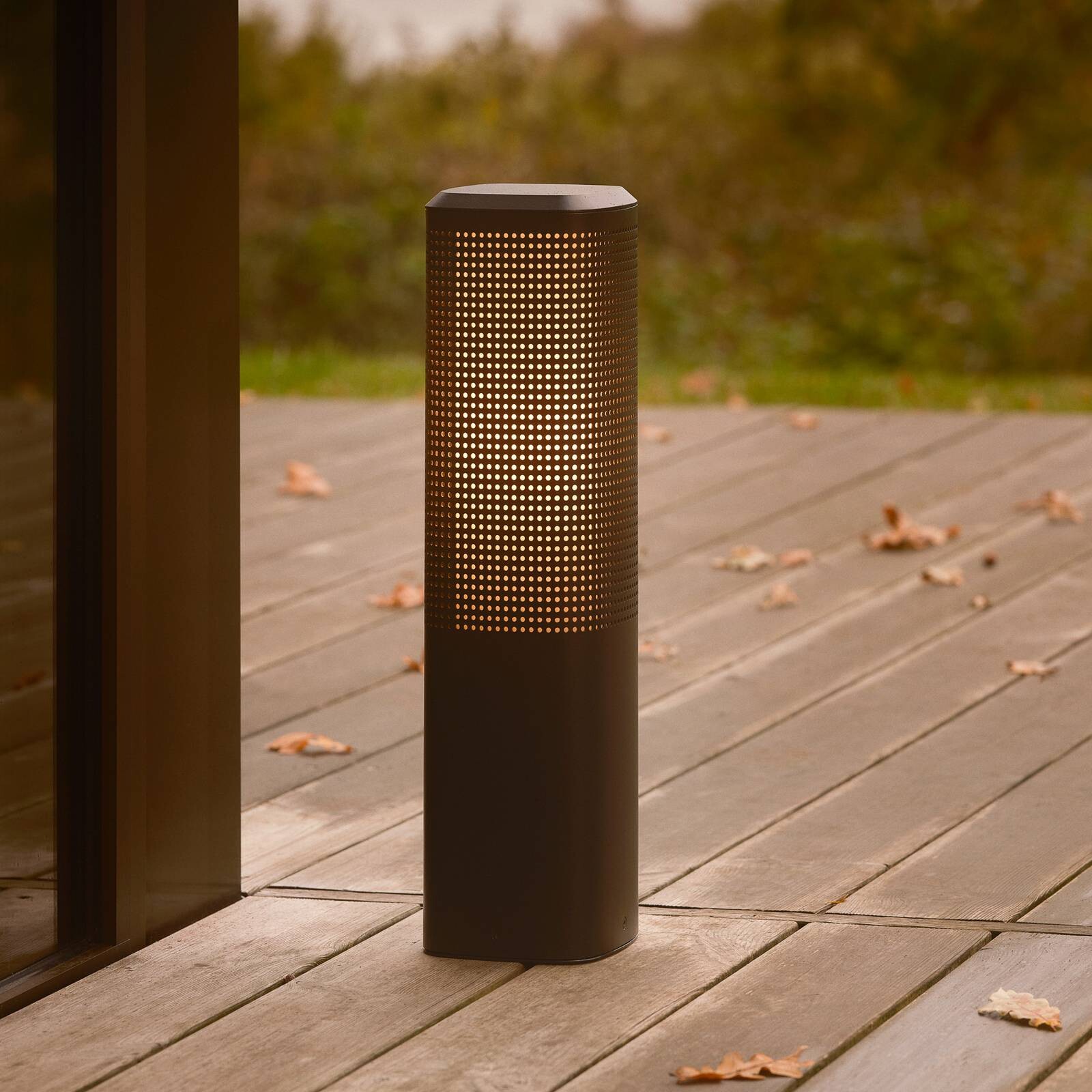 Stojacie svietidlo Sidara 45 Seaside, čierne, hliník, IP44, E27