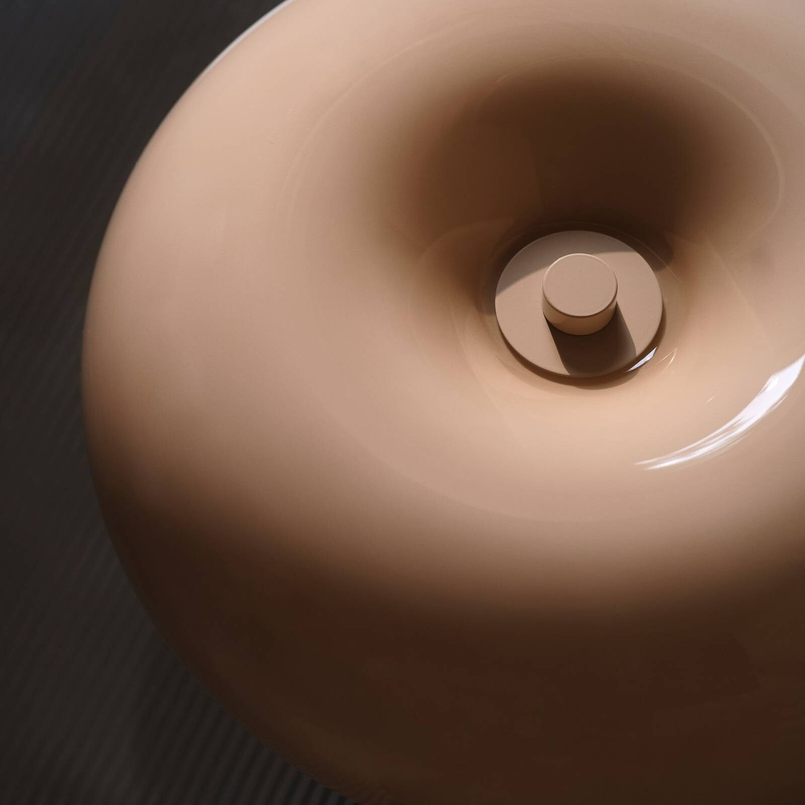 Stolová lampa Malti, sklo, béžová, Ø 27,5 cm, E27