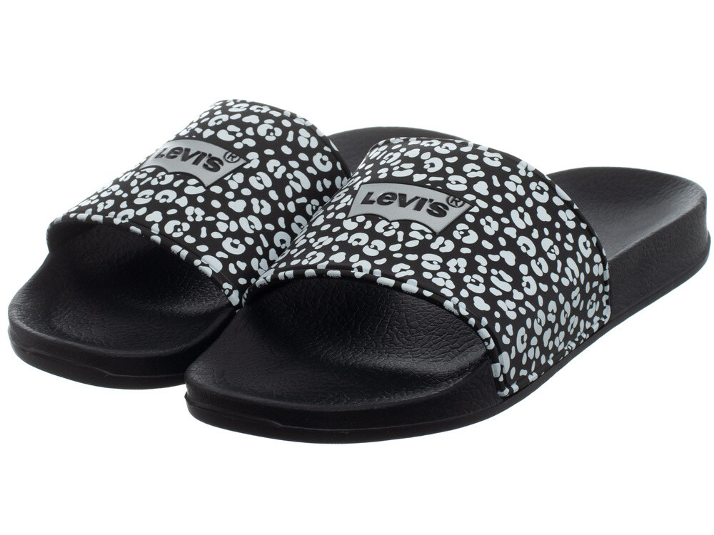Levi's - Dámske žabky - Black Leopard