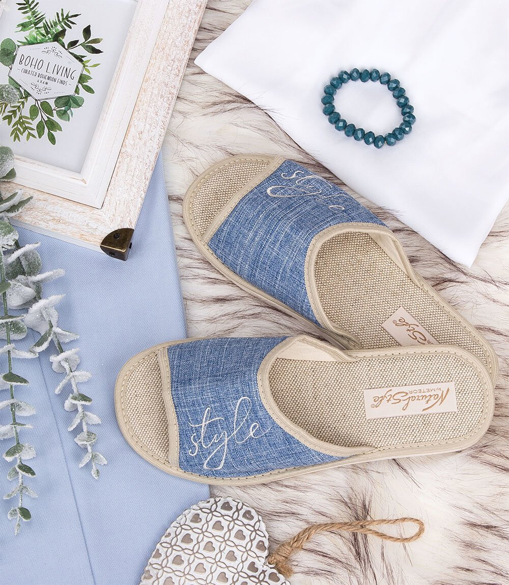 Dámske papuče Natural Style NS-096 modro-béžové