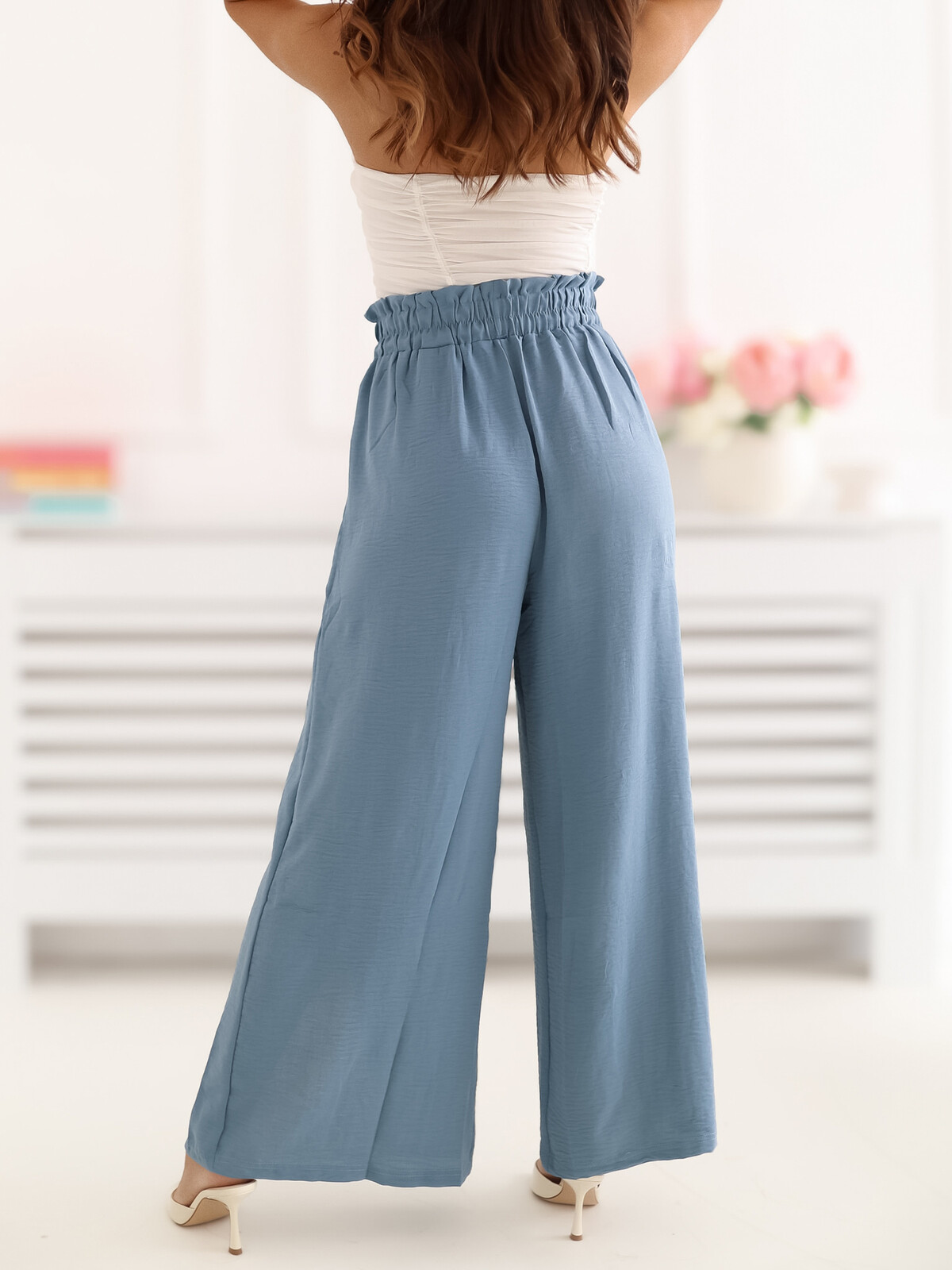 Široké letné nohavice, tmavomodré