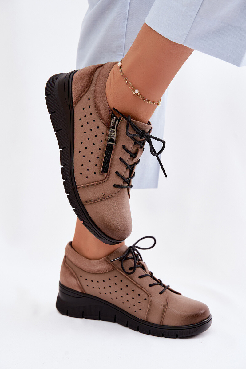 Kožené dámske poltopánky na platforme Vinceza