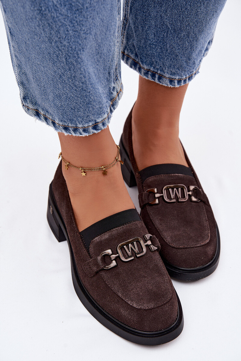 Dámske mokasíny z prírodnej semišovej kože