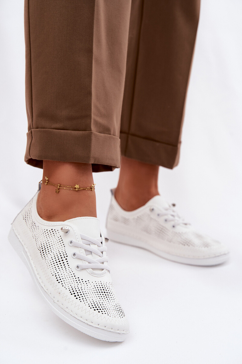 S. BARSKI Kožené ženské mokasíny s priedušným vzorom