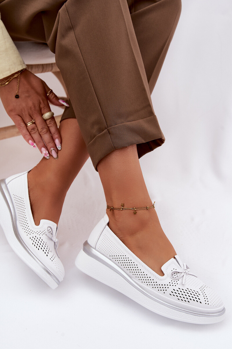 Kožené perforované poltopánky S. Barski