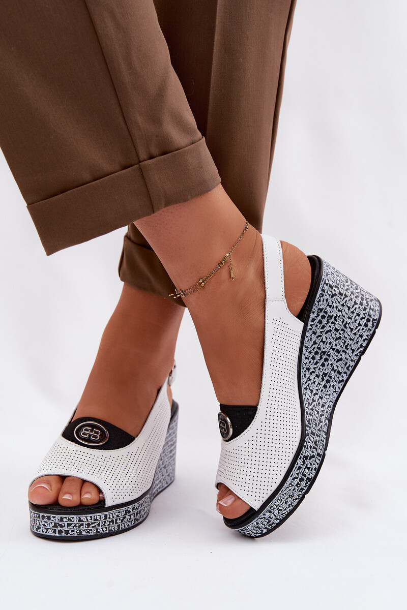 S. BARSKI kožené sandále na platforme