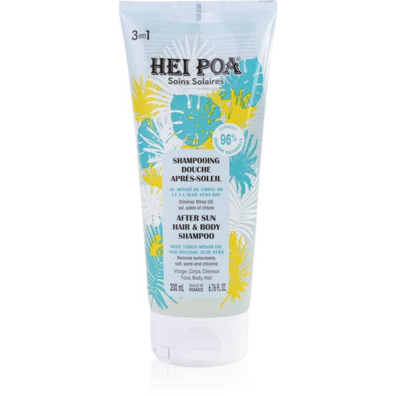 Hei Poa After Sun Monoi & Aloe Vera šampón po opaľovaní na vlasy a telo 200 ml