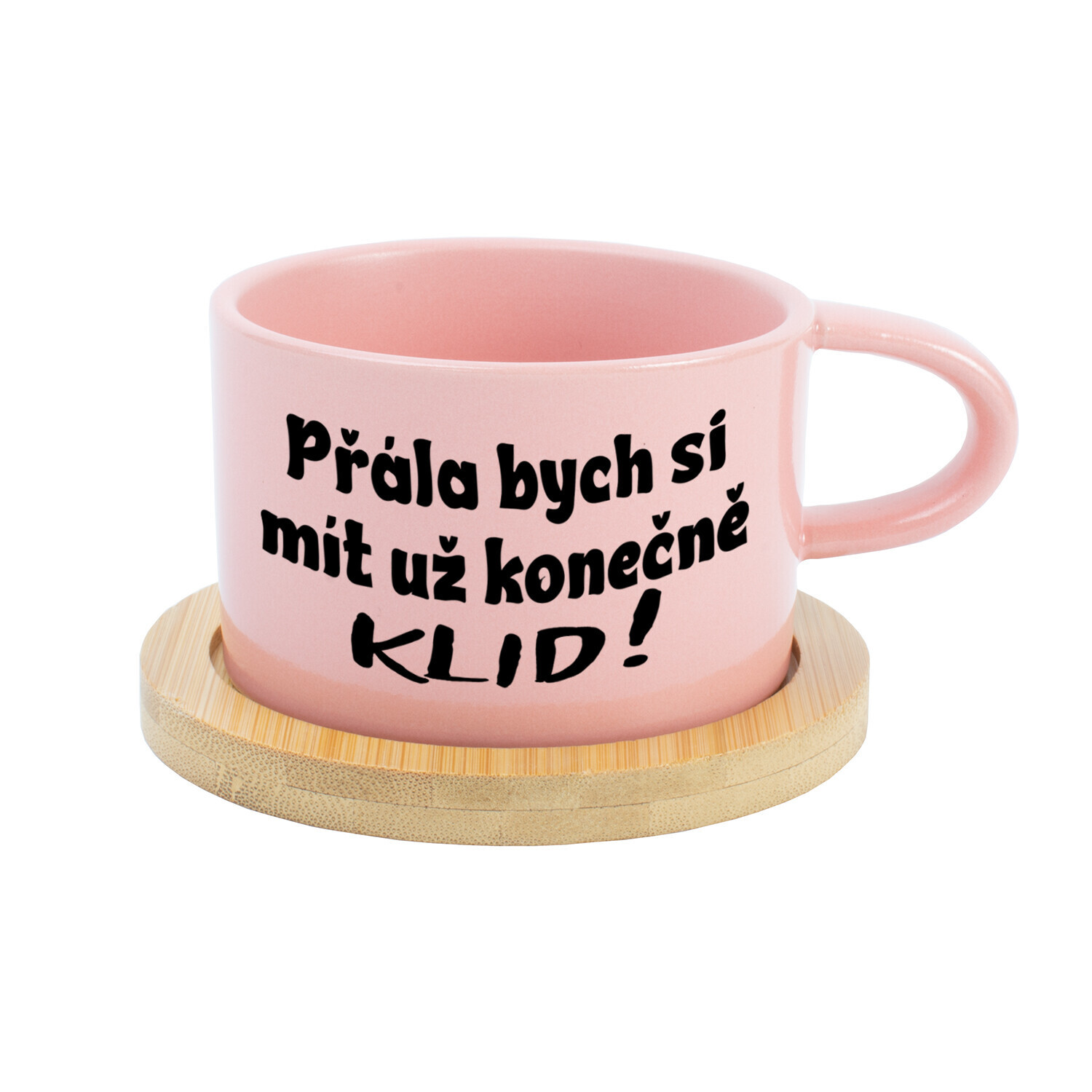 PŘÁLA BYCH SI MÍT UŽ KONEČNĚ KLID! - růžový hrníček makronka 200 ml