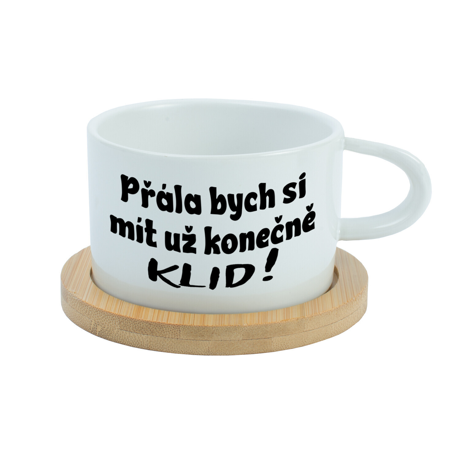 PŘÁLA BYCH SI MÍT UŽ KONEČNĚ KLID! - bílý  hrníček makronka 200 ml
