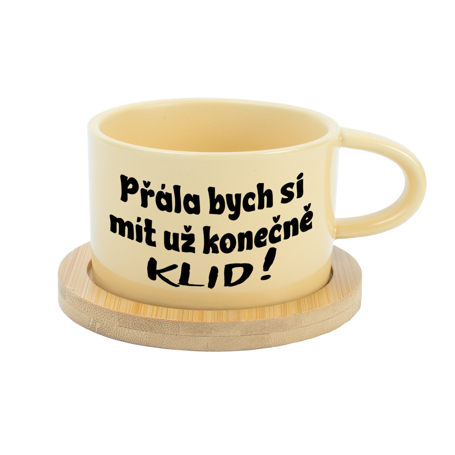 PŘÁLA BYCH SI MÍT UŽ KONEČNĚ KLID! - žlutý hrníček makronka 200 ml