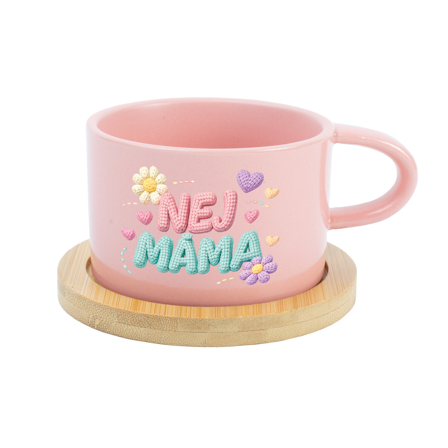 NEJ MÁMA - růžový hrníček makronka 200 ml