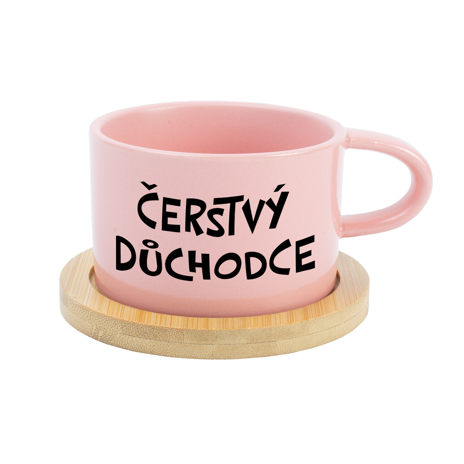 ČERSTVÝ DŮCHODCE - růžový hrníček makronka 200 ml