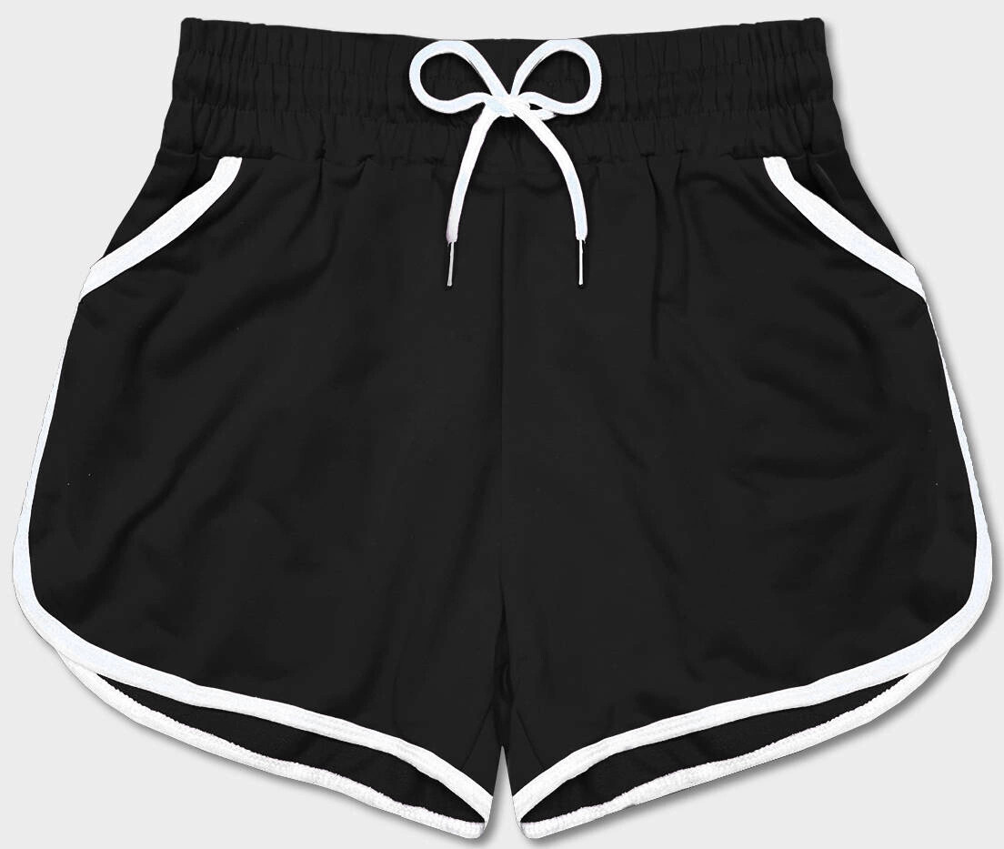 Dámske šortky s kontrastným lemovaním čierne (8K208-3) odstíny černé S (36)