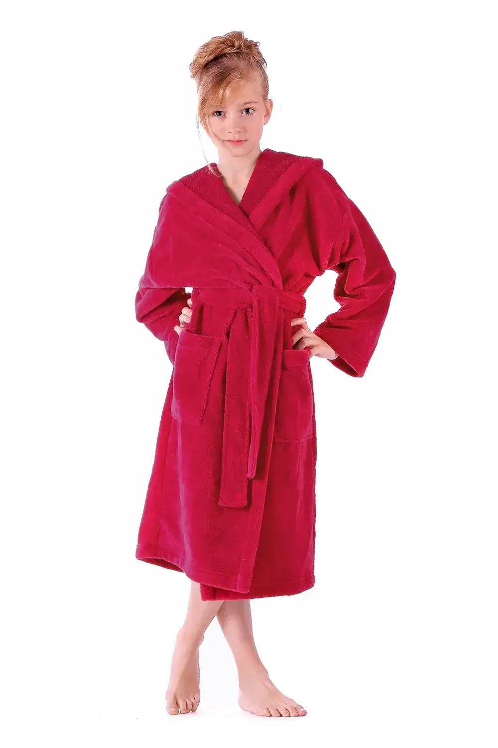 Detský župan Tampa s kapucňou 9149 ruby - Vestis dětské č.104