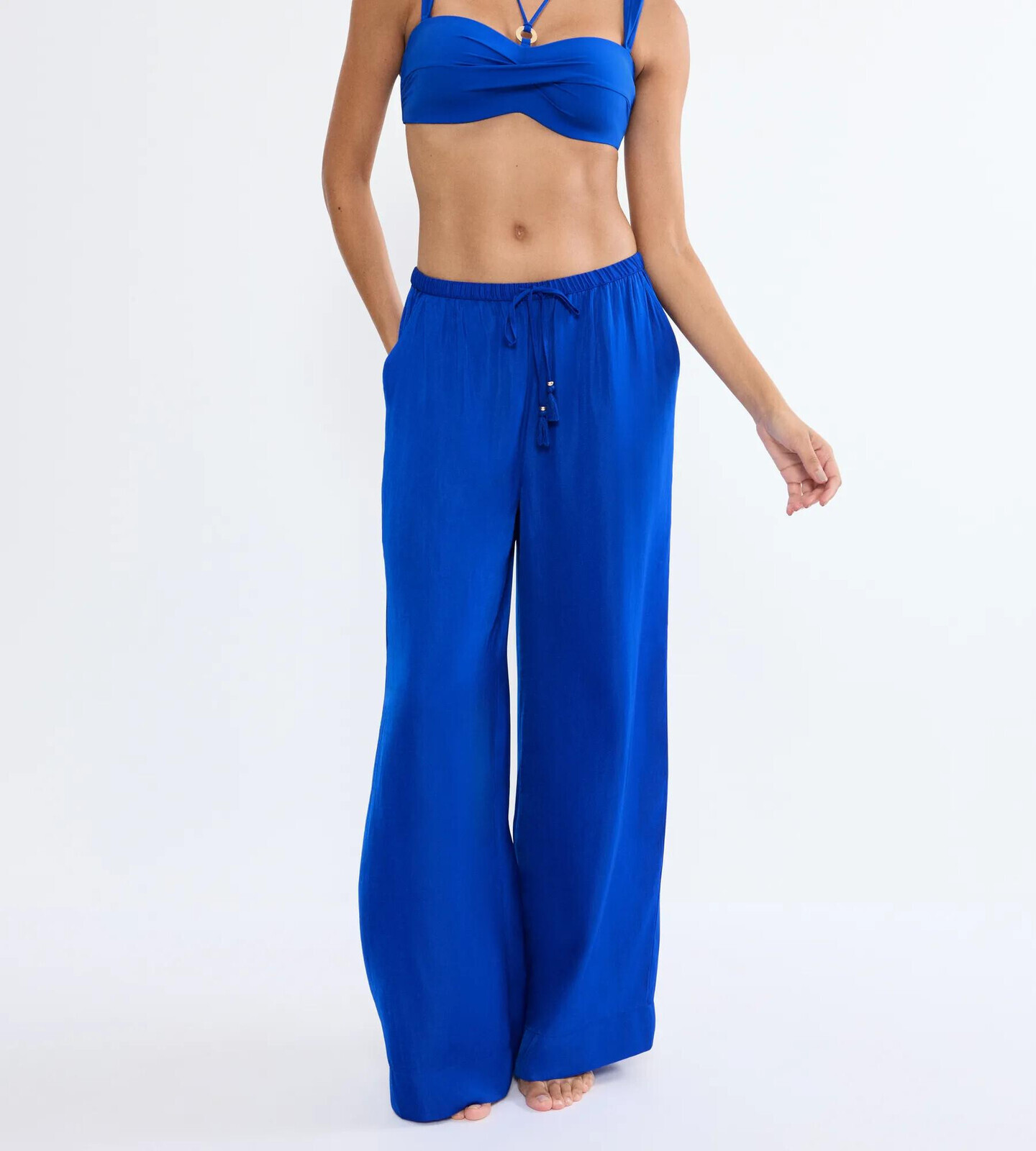 Letné saténové nohavice - MODRÁ - TRIUMPH MODRÁ - TRIUMPH RACING BLUE 44