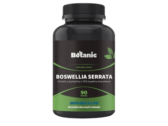 BOTANIC Boswellia serrata - Extrakt zo živice s 70% kyseliny boswelovej (Boswellin®️ HBD Sabinsa) 90 kapsúl