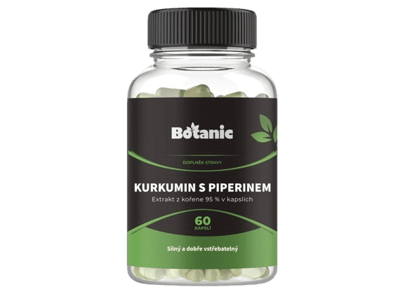BOTANIC Kurkumín s piperínom - extrakt 95 % 60 kapsúl