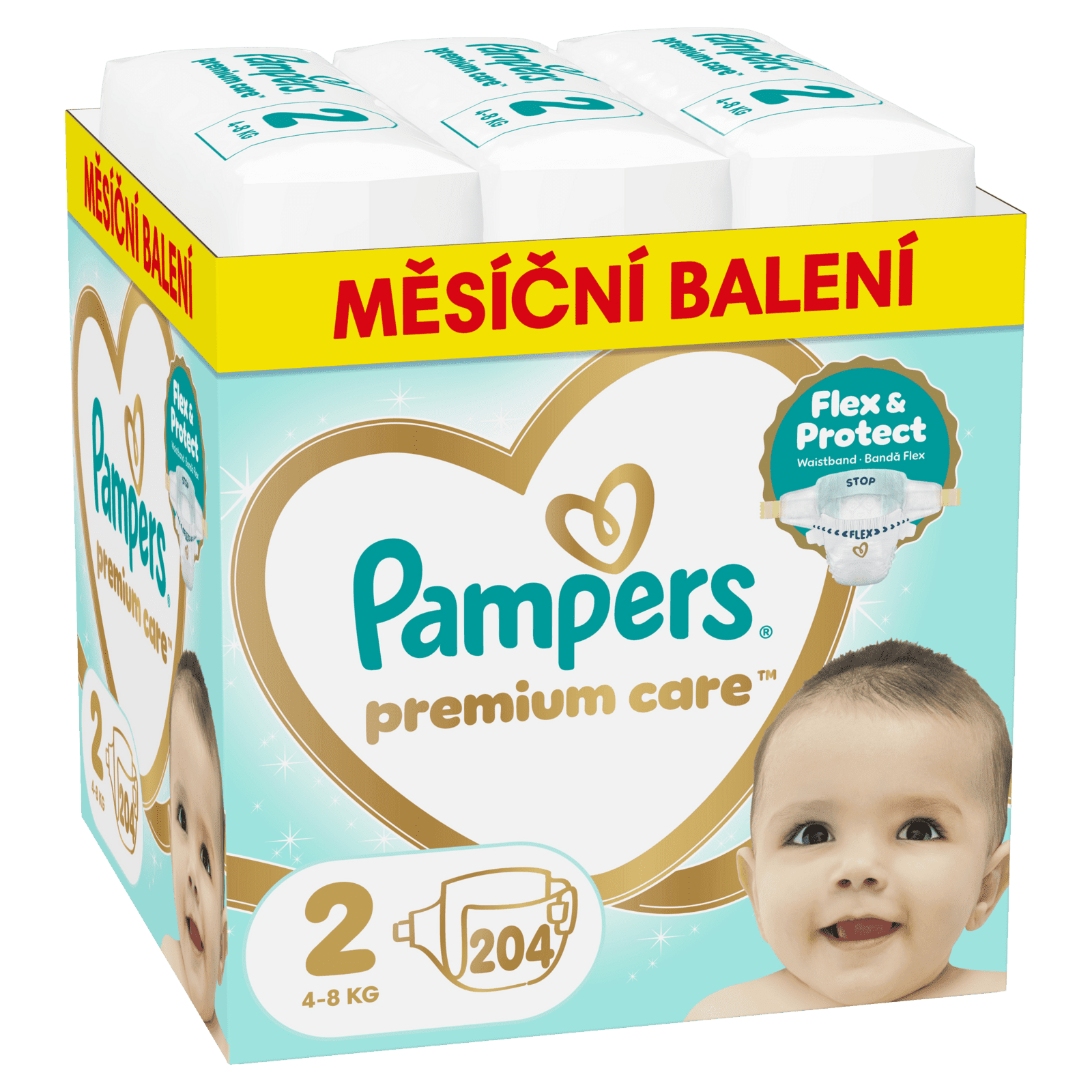PAMPERS Premium Care Veľkosť 2, 4kg-8kg 204 ks