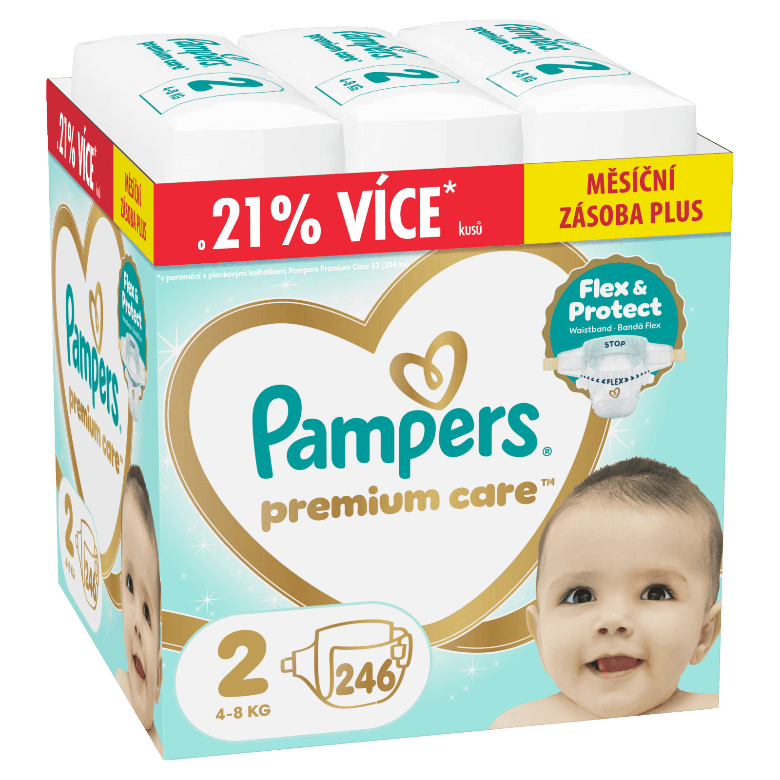 PAMPERS Premium Care Veľkosť 2, 4kg-8kg 246 ks