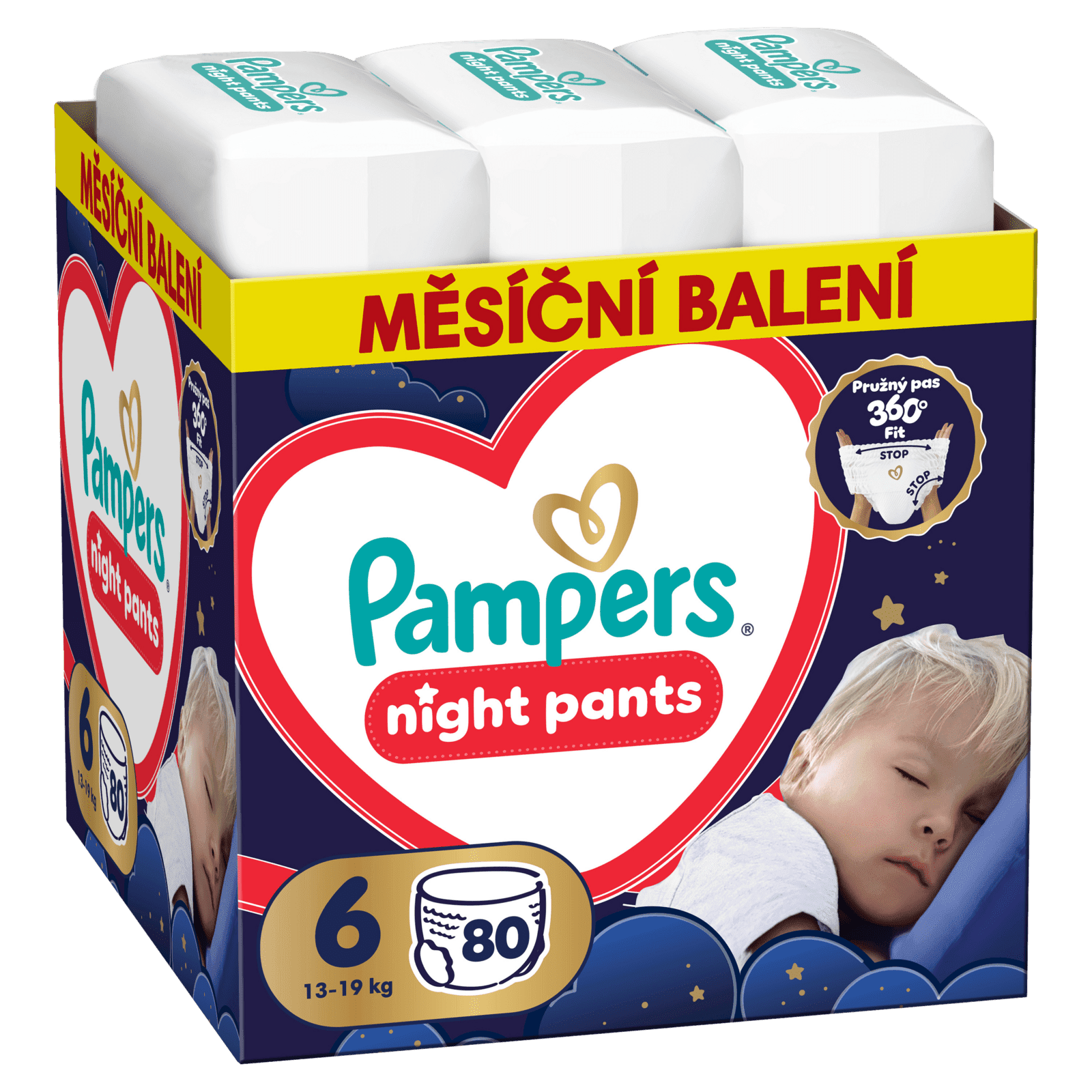PAMPERS Plienkové nohavičky, Pants Night Veľkosť 6, 80 ks