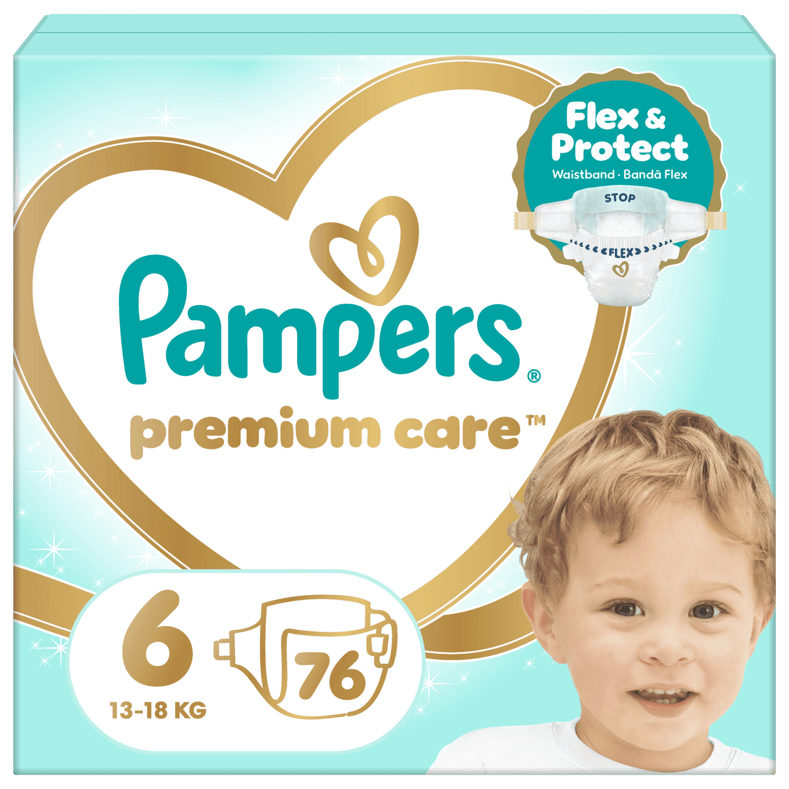 PAMPERS Premium Care Veľkosť 6, 13kg-18kg, 76 ks
