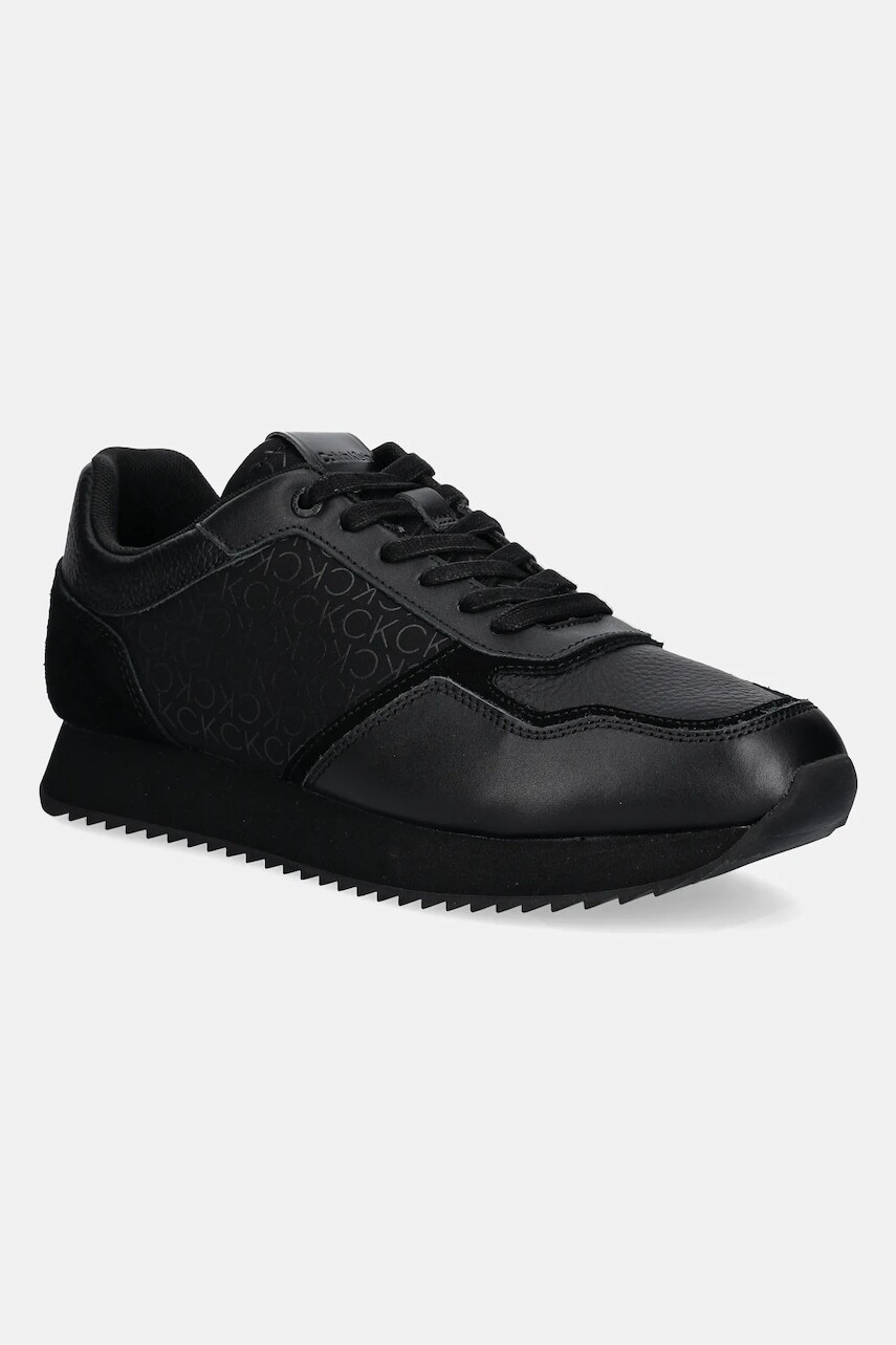 Kožené tenisky Calvin Klein LOW TOP LACE UP MONO