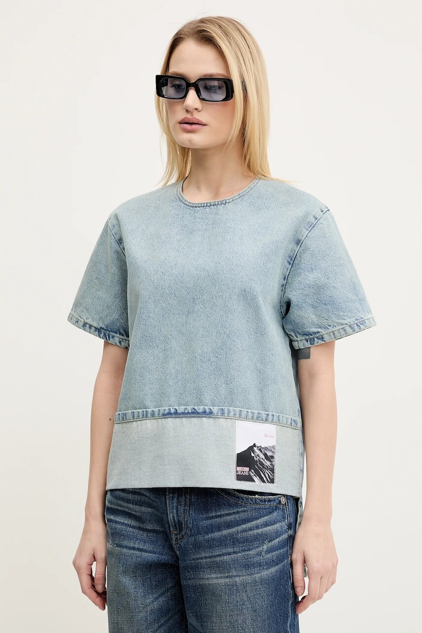 Riflová blúzka Moschino Jeans
