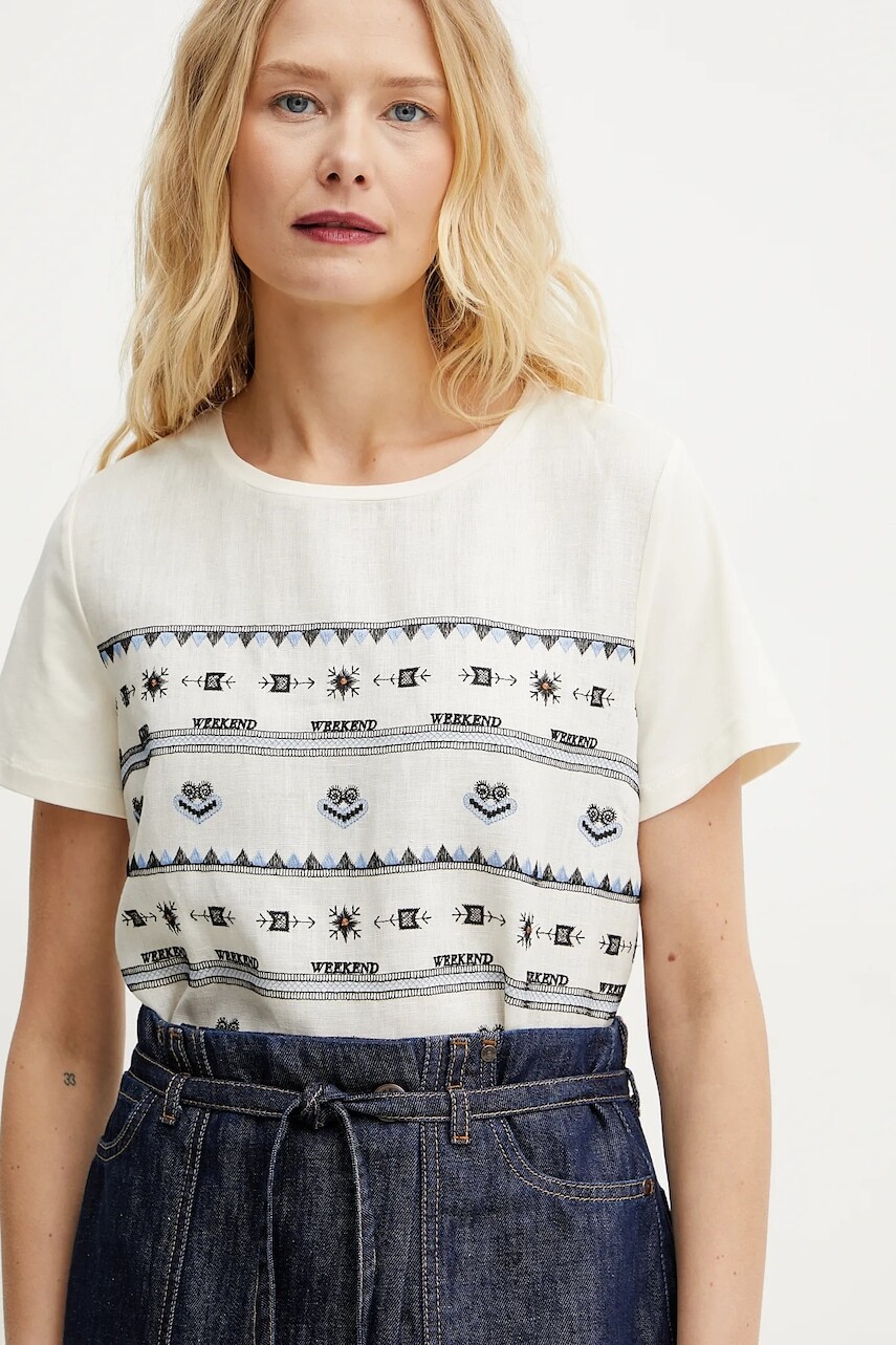 Tričko s prímesou ľanu Weekend Max Mara