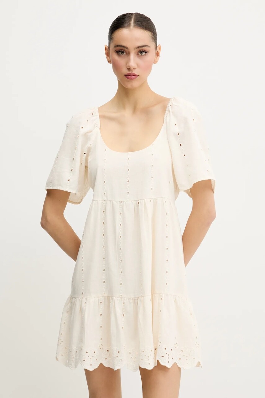 Šaty s prímesou ľanu Rip Curl SAN CARLOS