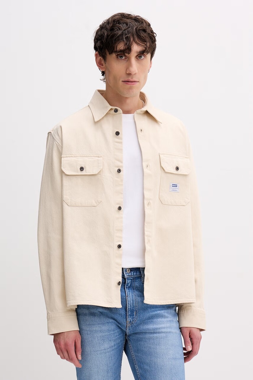 HUGO Blue košeľa pánska rifľová Ekynone