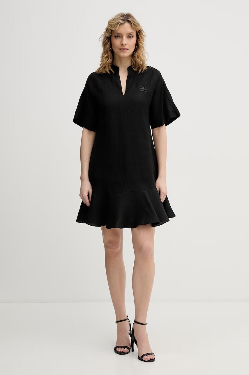 Šaty s ľanom Karl Lagerfeld