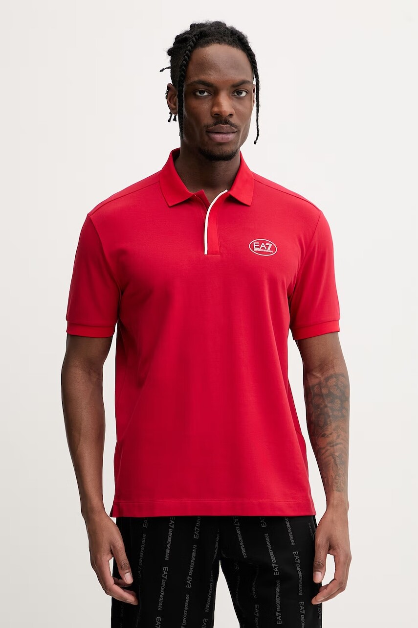 Pánske polo tričko s bavlnou EA7 Emporio Armani