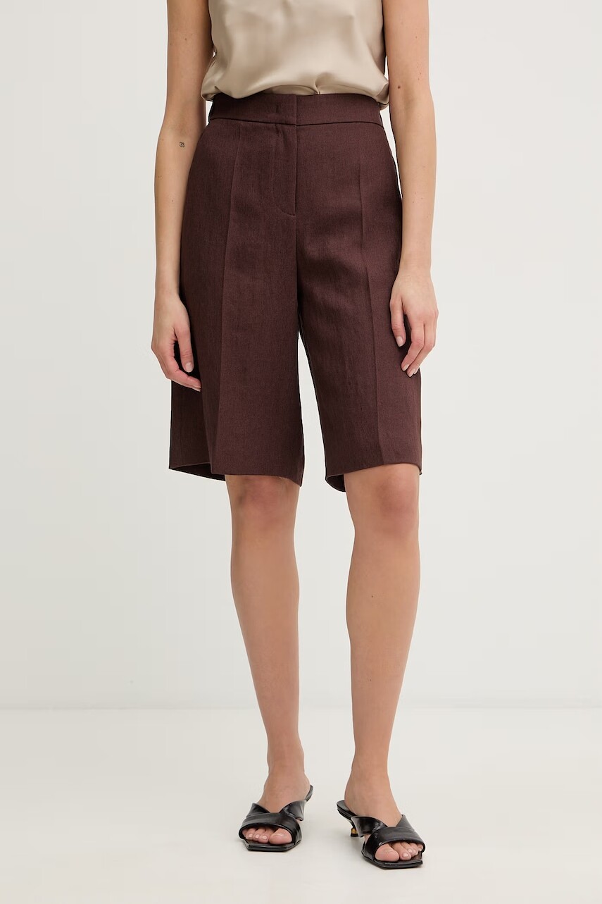 BOSS šortky dámske s ľanom Tianala