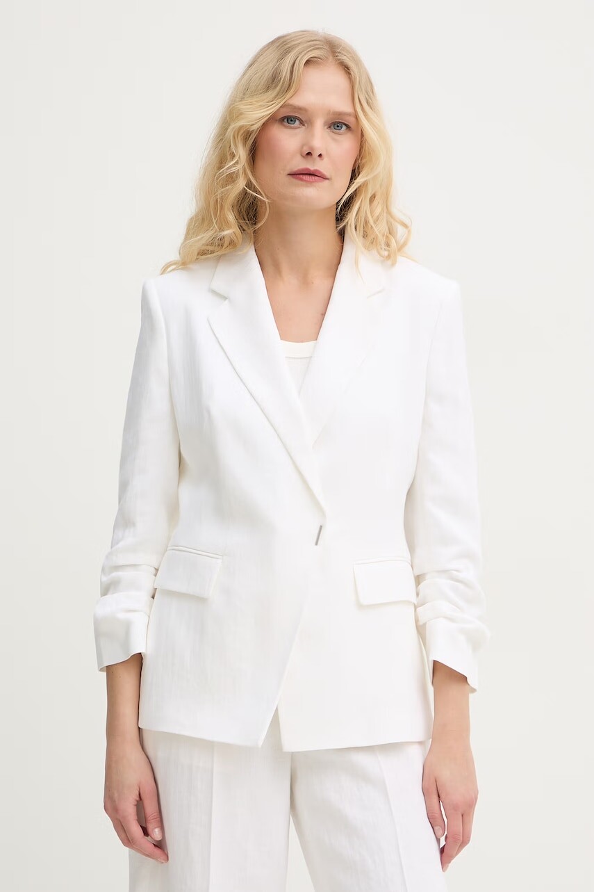 BOSS dvojradové sako dámske s ľanom Jia8